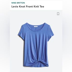 NWT Nine Britton for Stitch Fix Front Knot Knit Tee